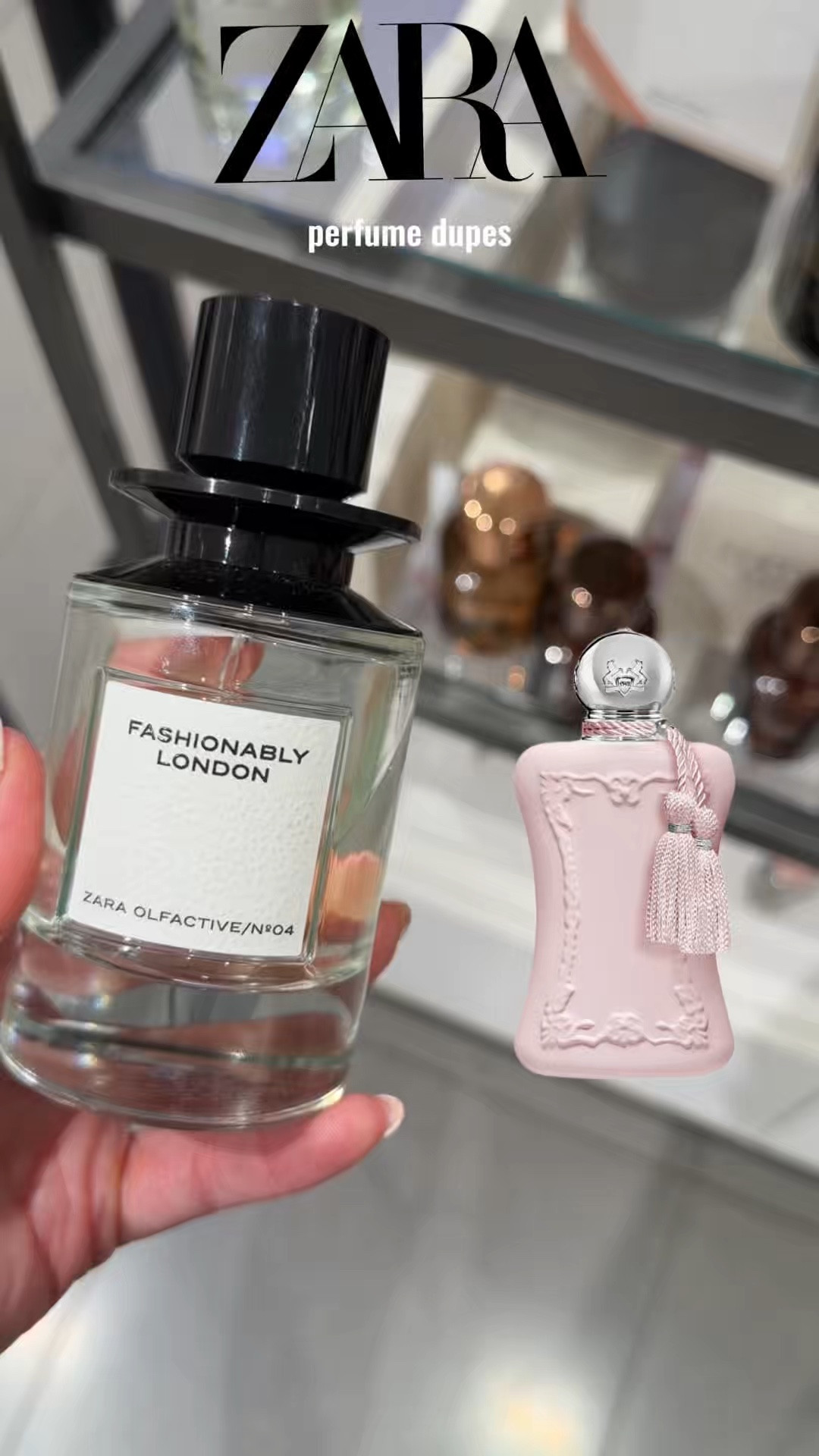 @Zara perfume dupes 
Looking for a summer perfume? Try these budget friendly designer inspired perfumes from Zara! 

1. Zara Fashionably London - Parfums de Marly Delina
2. Zara Red Temptation - MFK Baccarat Rouge 540 
3. Zara Energetically New York - Le Labo Santal 33 
4. Zara Wonder Rose - Dior J’adore 
5. Zara Elegantly Tokyo - Byredo La Tulipe 
6. Zara Ebony Woods - Jo Malone Wood Sage & Sea Salt 
7. Zara Solar Mango - Vilhelm Parfumerie Mango Skin 
8. Zara Cocoa Sunset - Sol de Janeiro Cheirosa '62

#LTKMothersDay #LTKSaleAlert #LTKBeauty

#LTKgrwm #LTKmorningroutine #LTKselfcare
