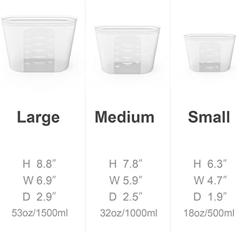 Winrock Reusable Silicone Food Storage Bag, for Microwave, Oven, Fridge, Freezer & Sous Vide Zip ... | Amazon (US)