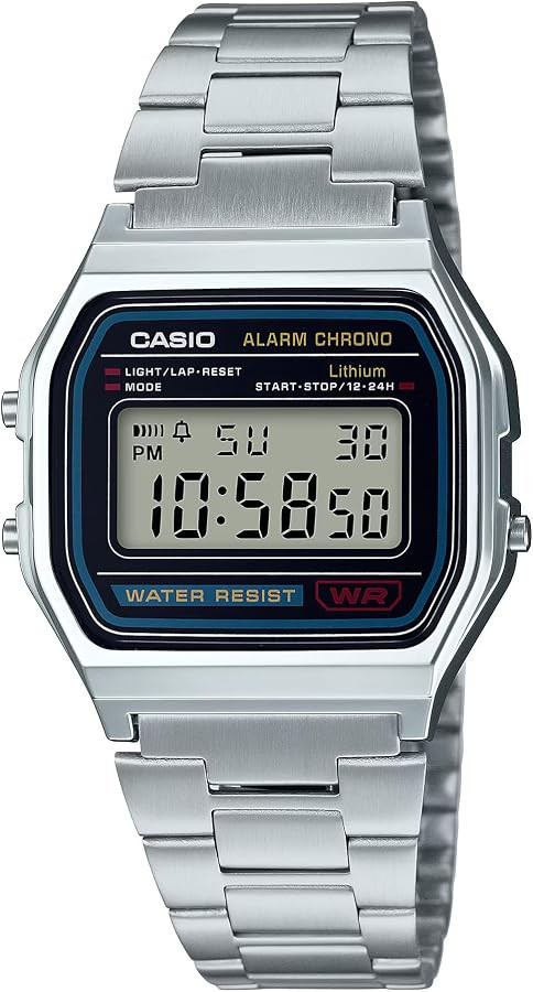 Casio A158WA Series | Unisex Digital Watch | Vintage | WR | 100 SEC Stop Watch | Daily Alarm | Re... | Amazon (US)