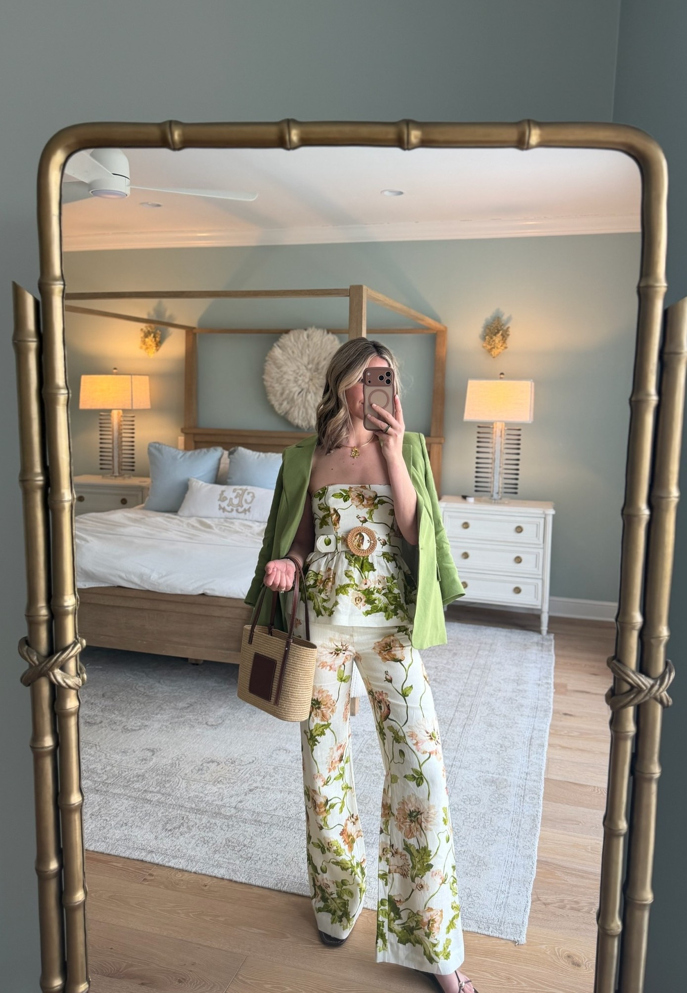 what i wore to the amelia concours car show 🤍 with the warm weather, i was so ready to dress garden party chic while car browsing! i wore one of my favorite cara cara splurge-worthy sets (wearing a size 0 in the top). i dressed it up with my favorite veronica beard green statement blazer and my lorna murray pleated straw hat. i loved this look and we had the most amazing day trip!

#LTKspringtrends #LTKootd #LTKdayinmylife