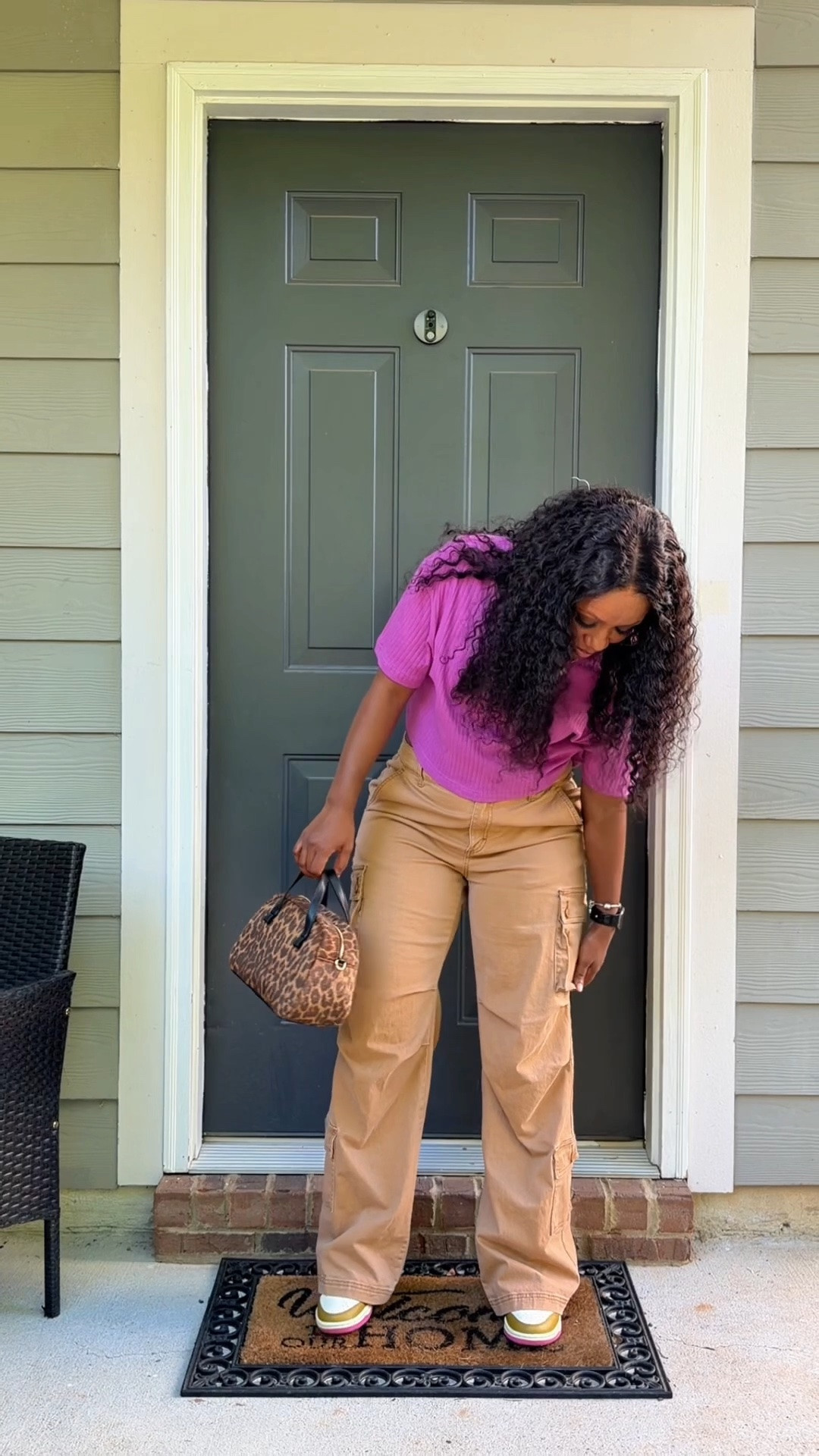 How I style cargo pants with a pink shirt, leopard print purse, and Nike dunk low sneakers

#LTKOver40 #LTKootd #LTKPetite