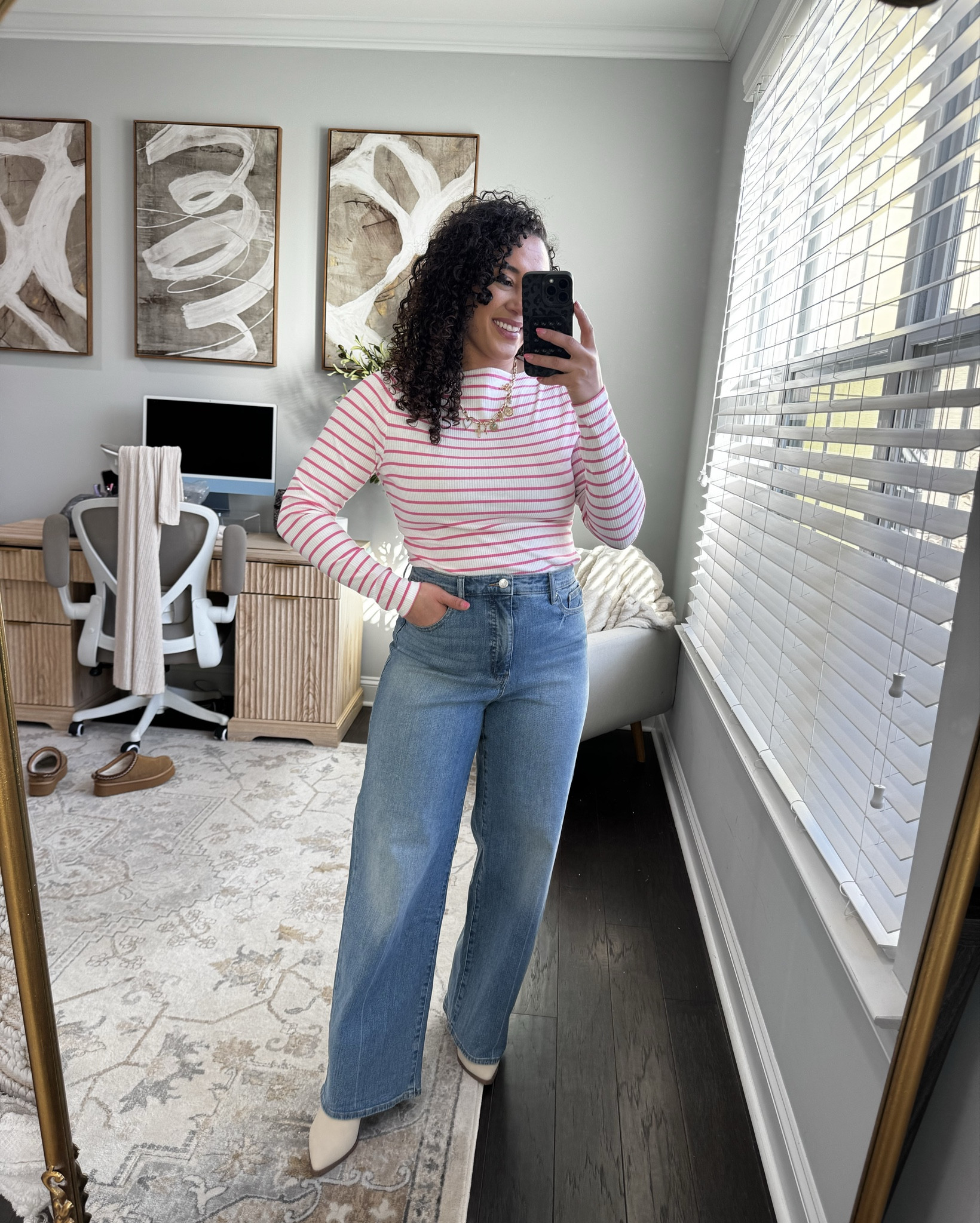 Size large top and size 10 jeans they have stretch. #walmart #walmartfashion