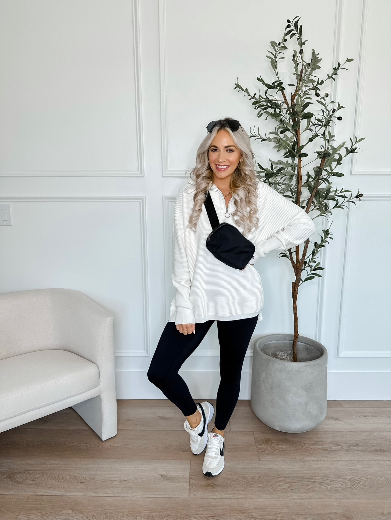 Amazon tunic pullover. 
Wearing a small in the top, and xs in the leggings. All run tts.
//


Amazon fashion. Amazon outfits. Amazon sweater. Women’s clothing. Women’s fashion. Fall sweater. Cozy pullover. Cozy sweater. 

#LTKstyletip #LTKfindsunder100 #LTKSeasonal