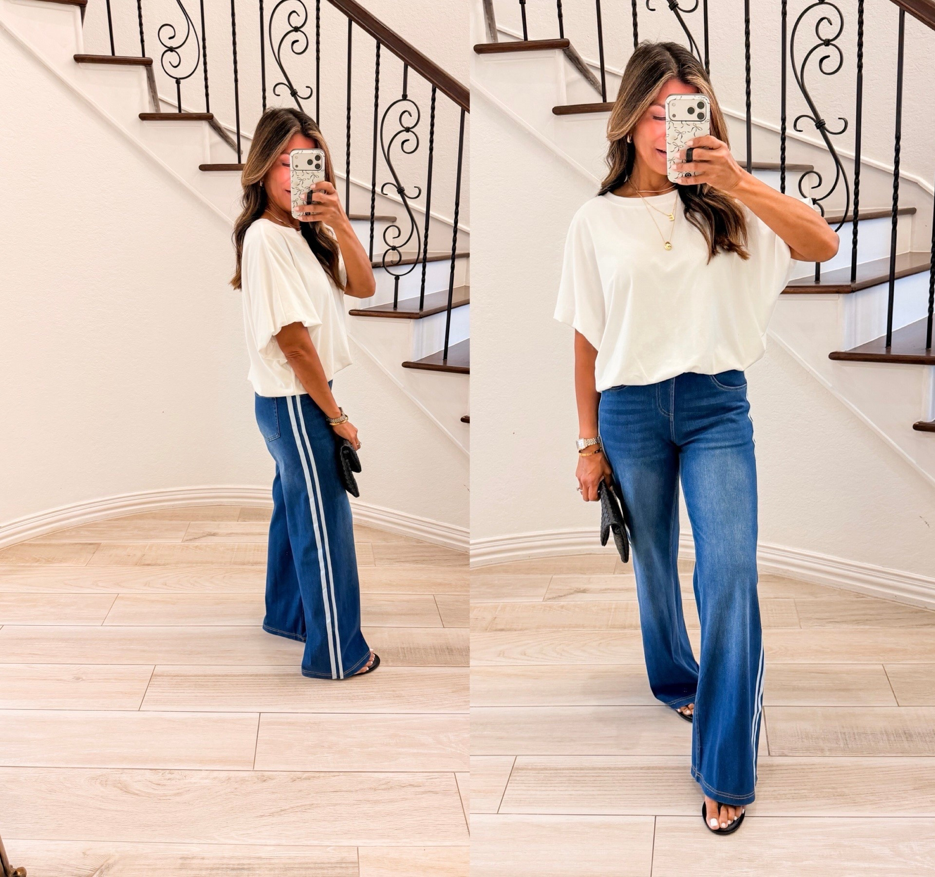 I’m 5’2” 118#ish for reference 
Jeans in size XS: wearing the color Blue here which looks lighter on the online model. My photo depicts the actual color. I also own the Navy pair. It’s a little long so I’m wearing 1” kitten heels just fyi. 
White top in small tts.
Kitten heels tts.
Jeans, Sweatpant jeans, work pants, comfy jeans, Amazon finds, over 50 style, midlife fashion, petite fashion,midlife women, affordable fashion, fashion over40

#LTKPetite #LTKOver40 #LTKmomlife

#LTKPetite #LTKOver40 #LTKTravel