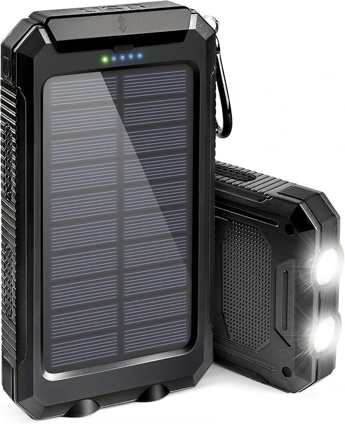 Amazon.com: Suscell Solar Charger, 20000mAh Solar Power Bank for Camping Outdoor, with 2 Led Flas... | Amazon (US)