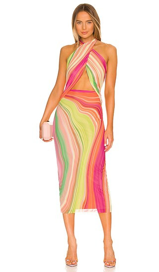 Tana Midi Dress in Abstract Spring Wave | Revolve Clothing (Global)