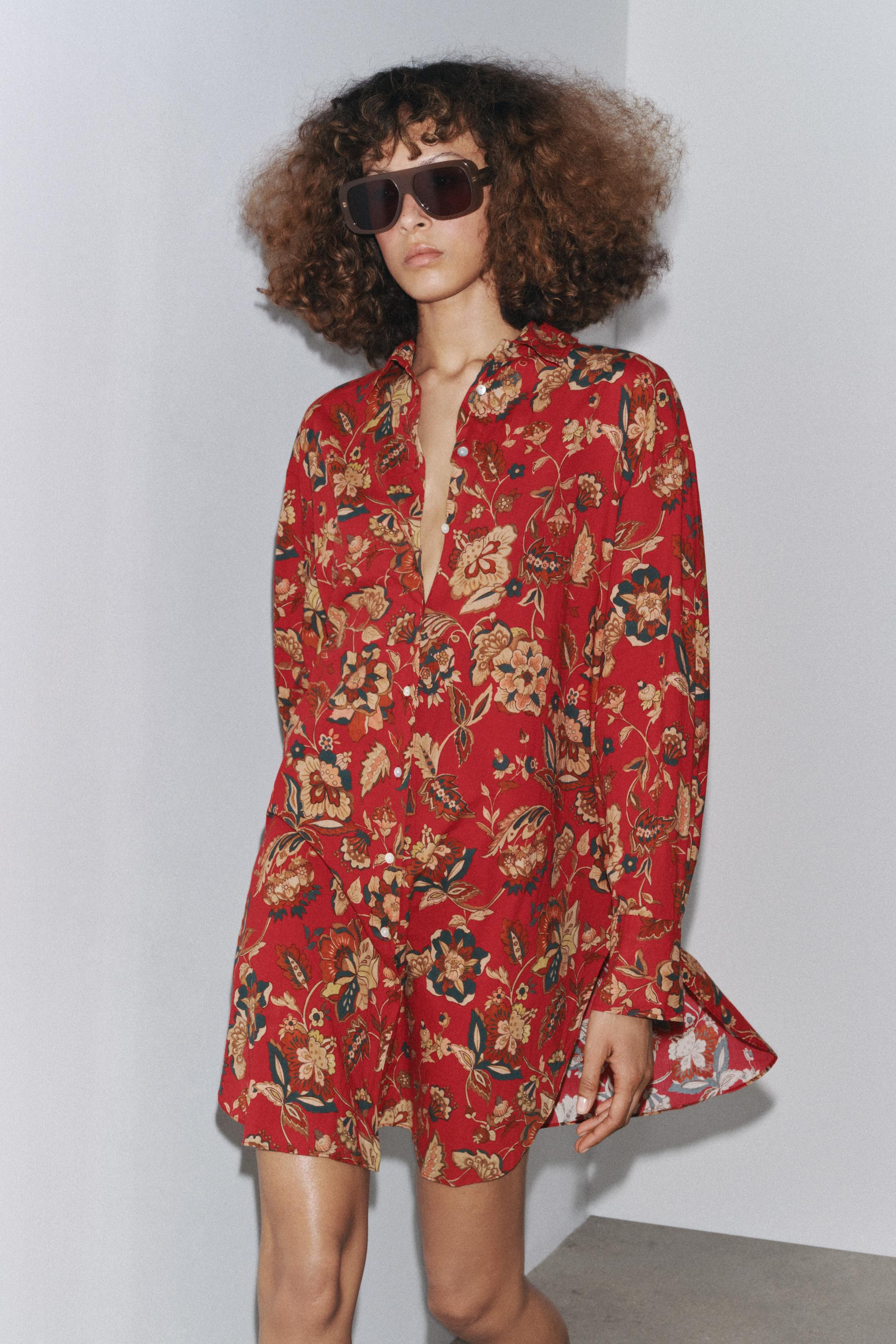 ZW COLLECTION LONG PRINTED SHIRT | Zara US