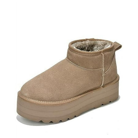 Project Cloud 100% Genuine Suede Leather Ankle Boots for Women (Huggy) | Walmart (US)