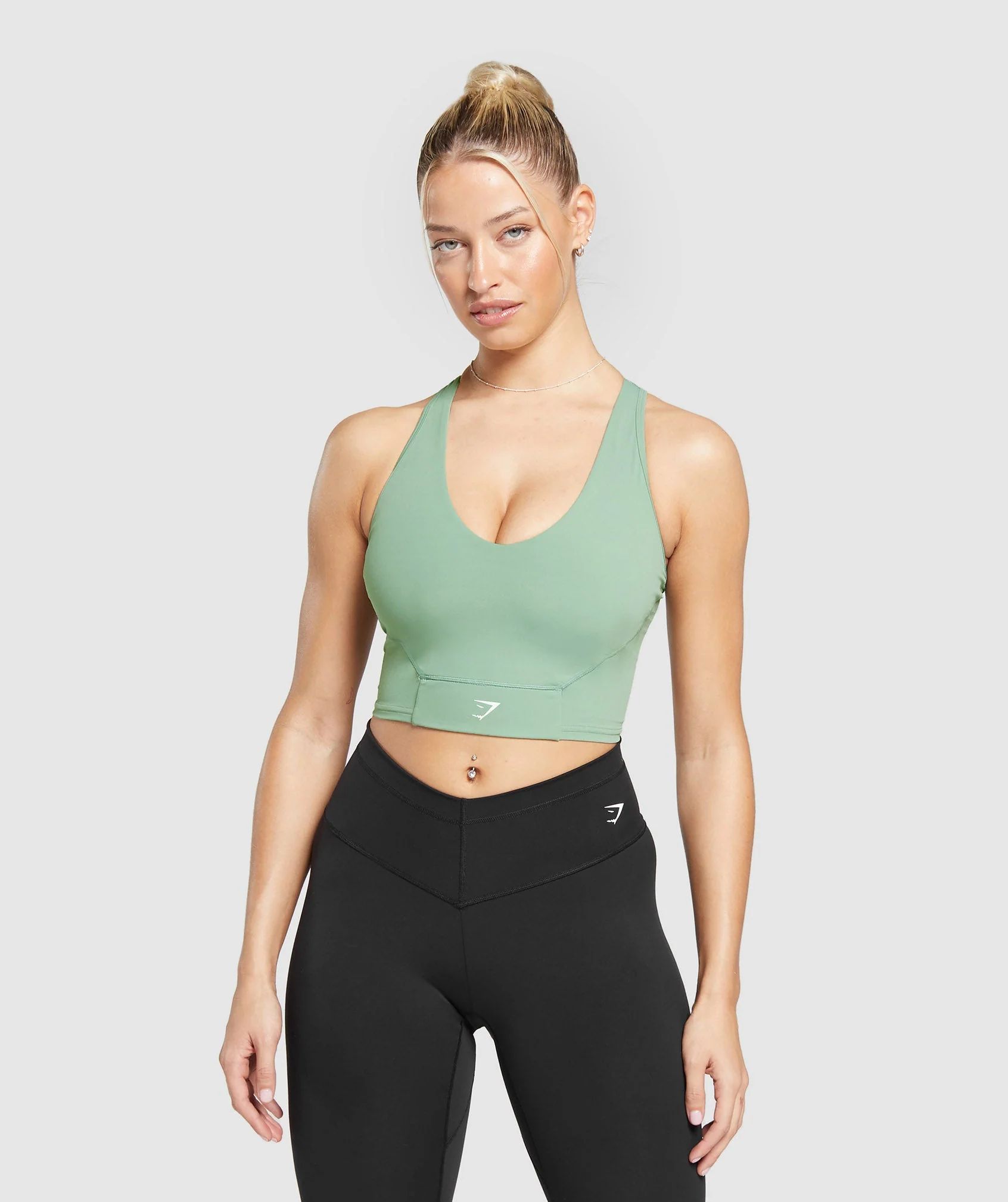 Gymshark Crop Mesh Tank - Dollar Green | Gymshark US