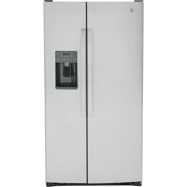 GE 25.3-cu ft Side-by-Side Refrigerator with Ice Maker (Stainless Steel) | Lowe's