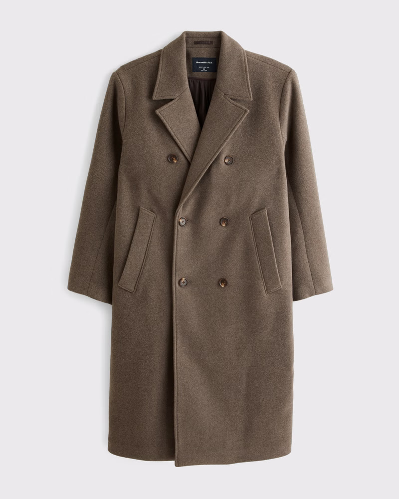 Men's Double-Breasted Long Coat | Men's Coats & Jackets | Abercrombie.com | Abercrombie & Fitch (US)