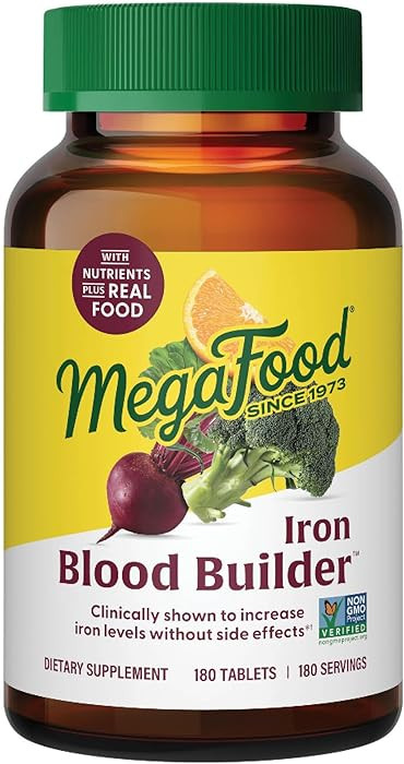 MegaFood Blood Builder Iron Supplement for Women & Men \u2013 Increase Iron Levels Without Side E... | Amazon (US)