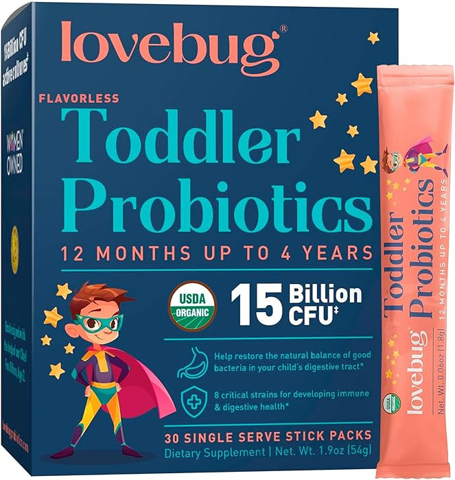 Lovebug Kids Probiotic Powder with Prebiotic Fiber - Toddler Immunity Support & Constipation Reli... | Amazon (US)