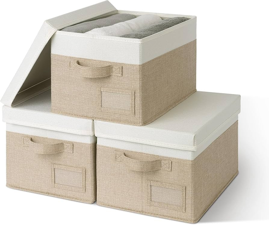 GRANNY SAYS Large Storage Boxes with Lids, Pack of 3 Cloth Storage Boxes with Lid, Wardrobe Box O... | Amazon (UK)