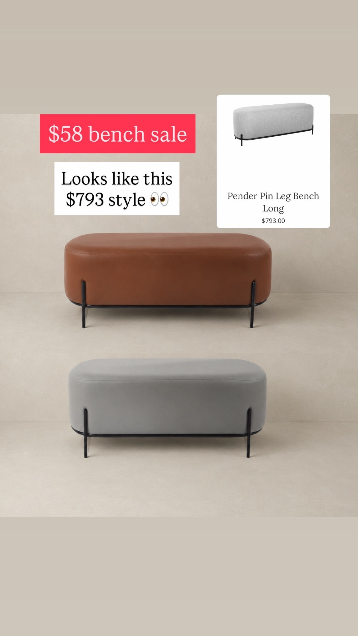 Cannot believe this deal!!!! High end inspired bench