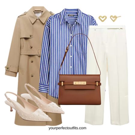 Spring outfit ideas with a blue striped shirt 
Chic and elegant spring outfit for office 

#LTKfindsunder100 #LTKfindsunder50 #LTKworkwear