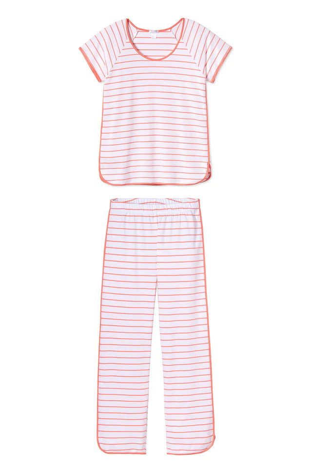 Pima Short-Long Set in Coral | LAKE Pajamas