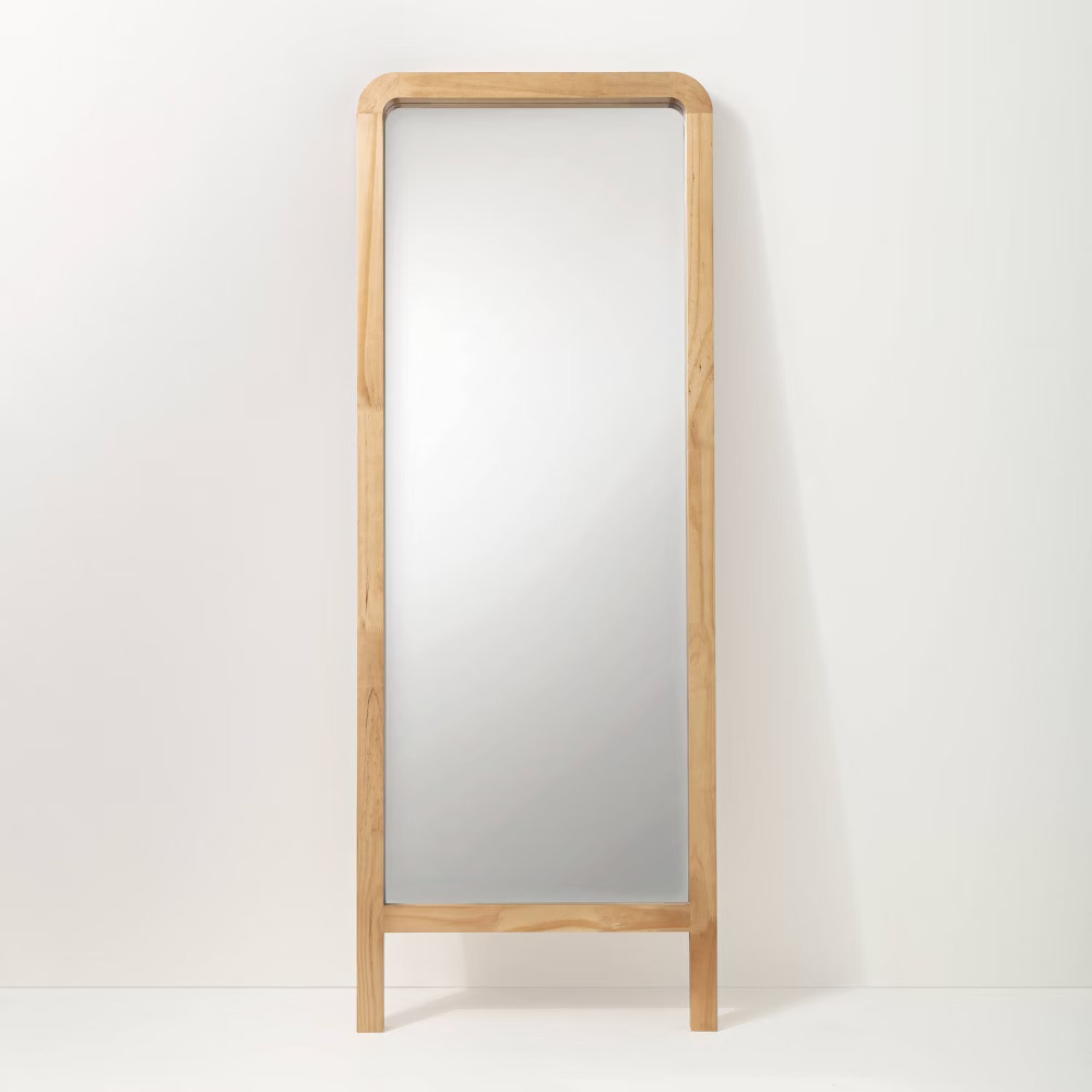 71"" Standing Wood Framed Mirror Natural - Hearth & Hand with Magnolia | Target