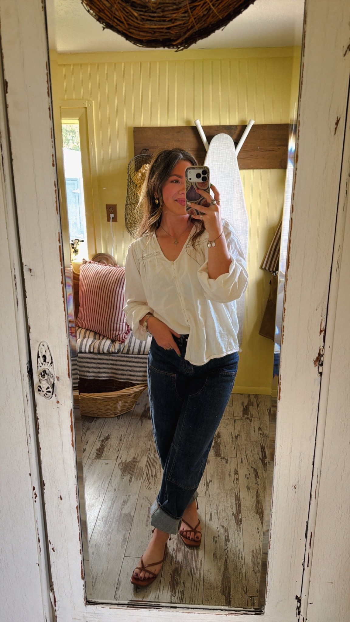 Capsule wardrobe outfits never disappoint. A flowy light weight white blouse paired with a good pair of denim and strappy sandals will be always be a good choice 🙌🏼 

#LTKPetite #LTKootd