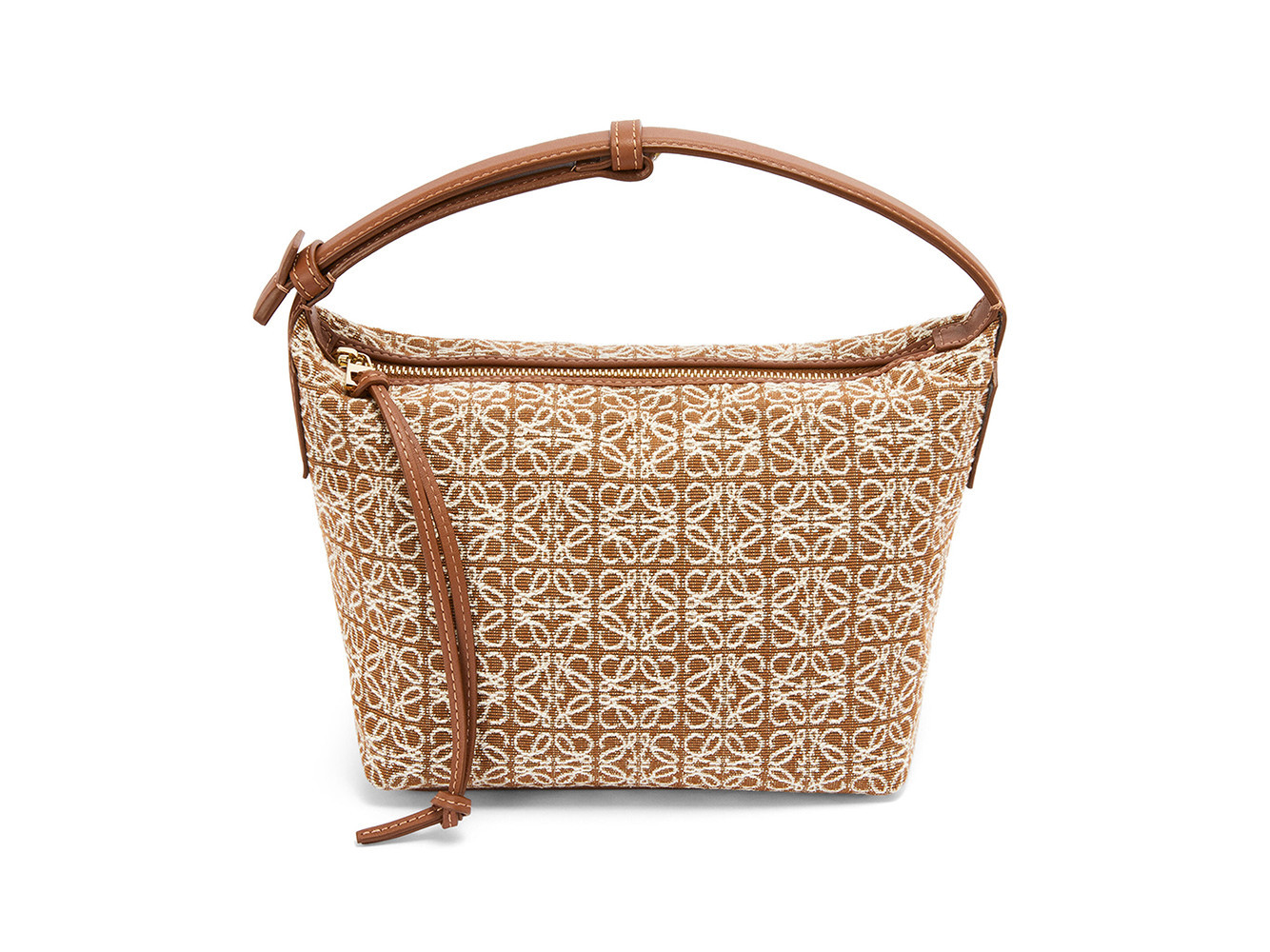 LOEWE Small Cubi Bag in Anagram Jacquard and Calfskin Tan/Pecan | StockX