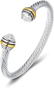 Bracelet Designer Brand Inspired Antique Women Jewelry CZ Cable Wire Bangle Christmas day Gifts (Cle | Amazon (US)