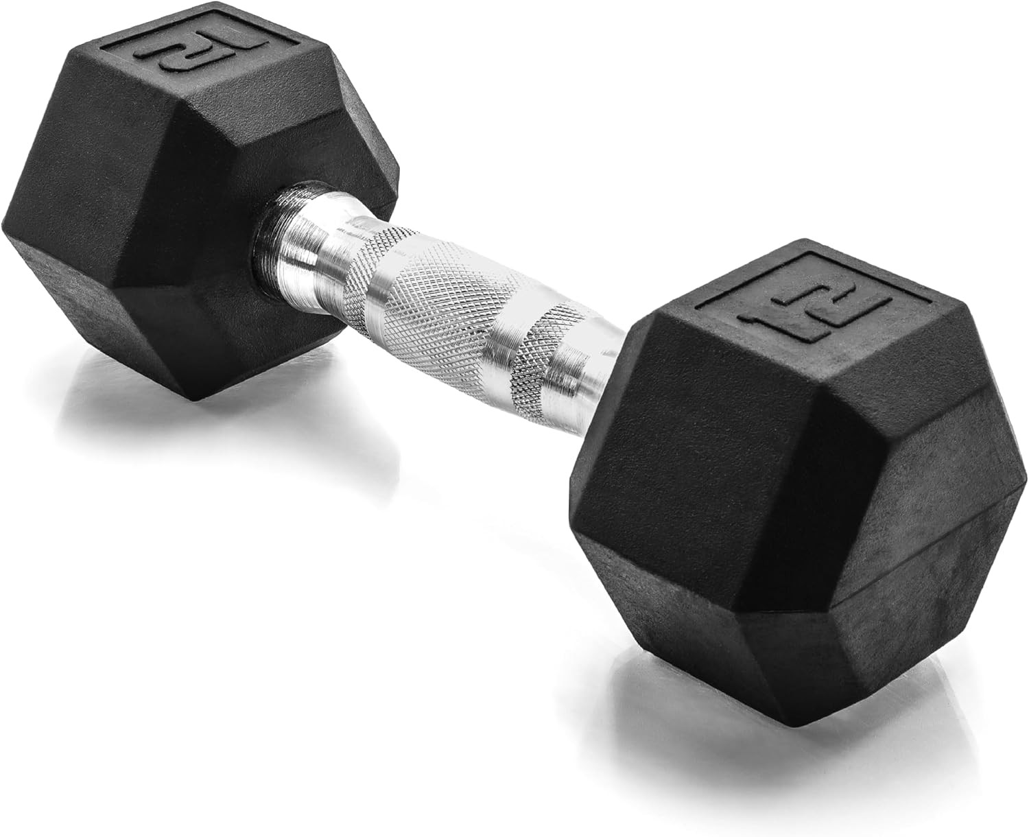 CAP Rubber Coated Dumbbell Weights, Free Weights for Home Gym Strength Training, Anti-Roll Hex Dumbbells with Black, Chrome & Comfort Grip Handles, Singles | Amazon (US)