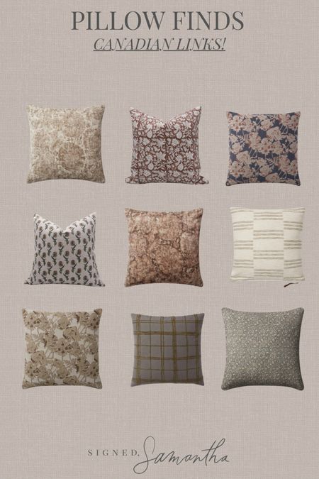 Canadian throw pillows. Transitional pillows. Floral pillow patterns  

#LTKhome #LTKstyletip