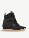 Bekett suede and leather wedge trainers | Selfridges