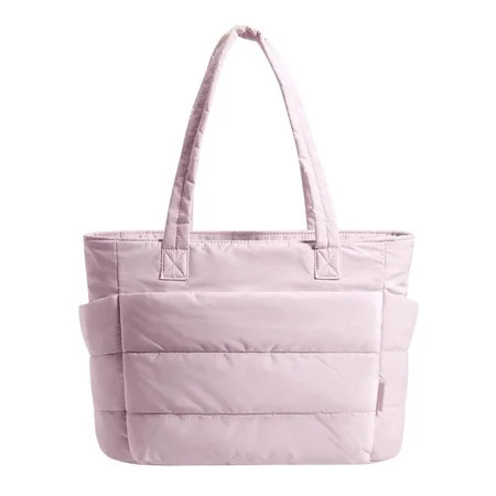 BAGSMART Tote Bag for Women, Lightweight Puffy Tote Bag for Travel, Work, Beach, Gym, Shop, Pink | Walmart (US)