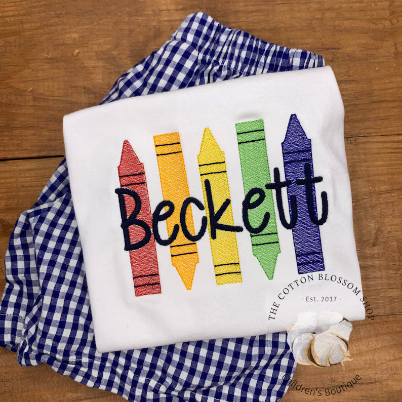 Boys First Day of School, Boys Back to School Shirt, Boys Crayons Shirt, Boys Kindergarten Shirt,... | Etsy (US)