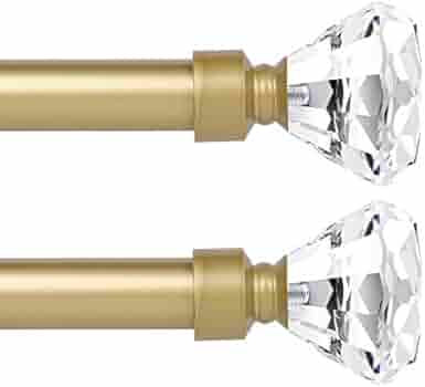 knobelite Gold (2 Pack)Window Treatment Single Curtain Rod, Adjustable Drapery Rod Set from 48 to... | Amazon (US)