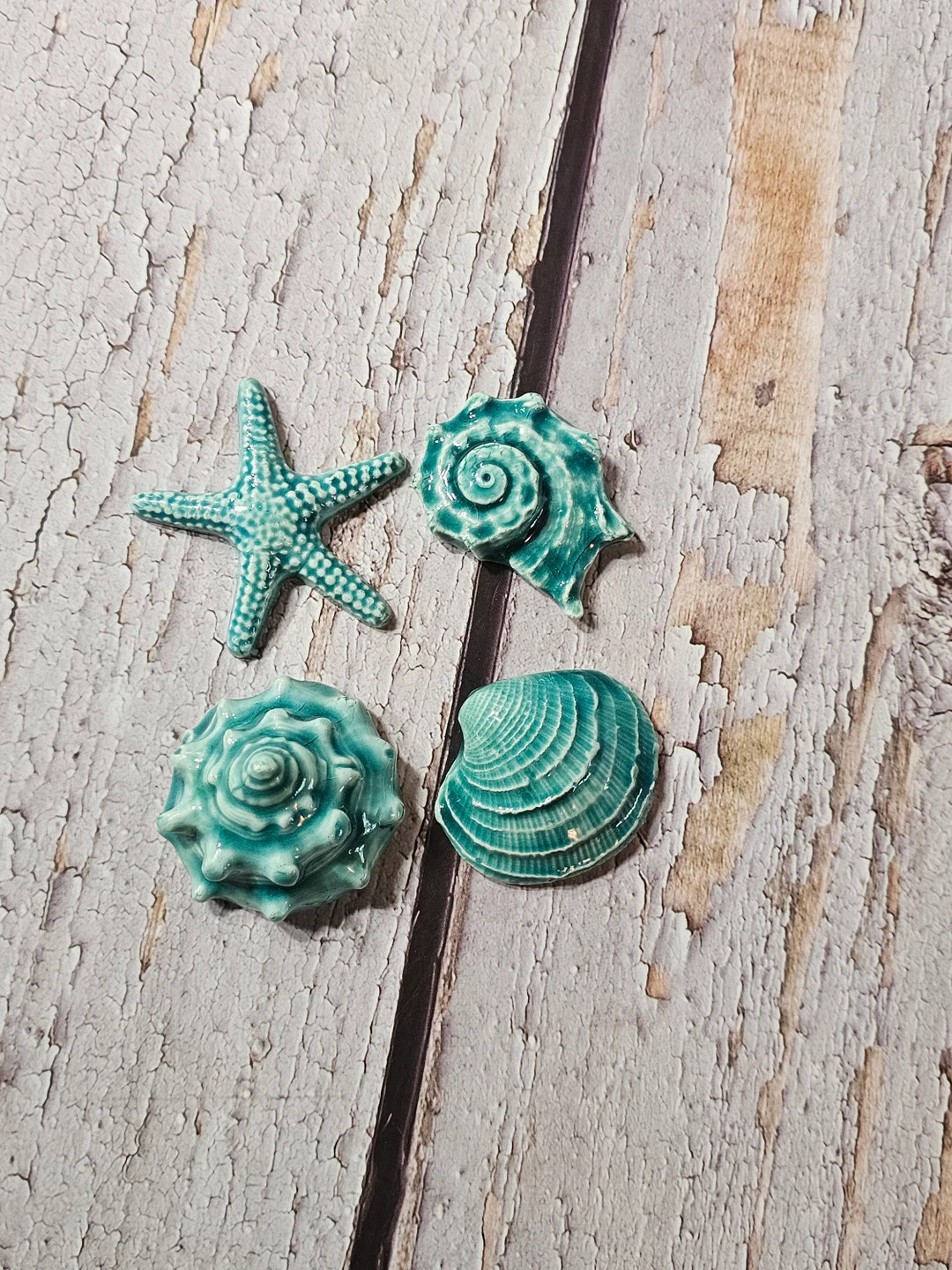 Ceramic Seashells Set of 4 Mosaic Components Handbuilt - Etsy | Etsy (US)