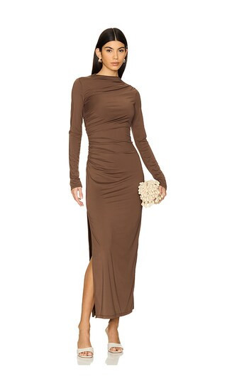 NIA Irina Dress in Brown. - size L | Revolve Clothing (Global)