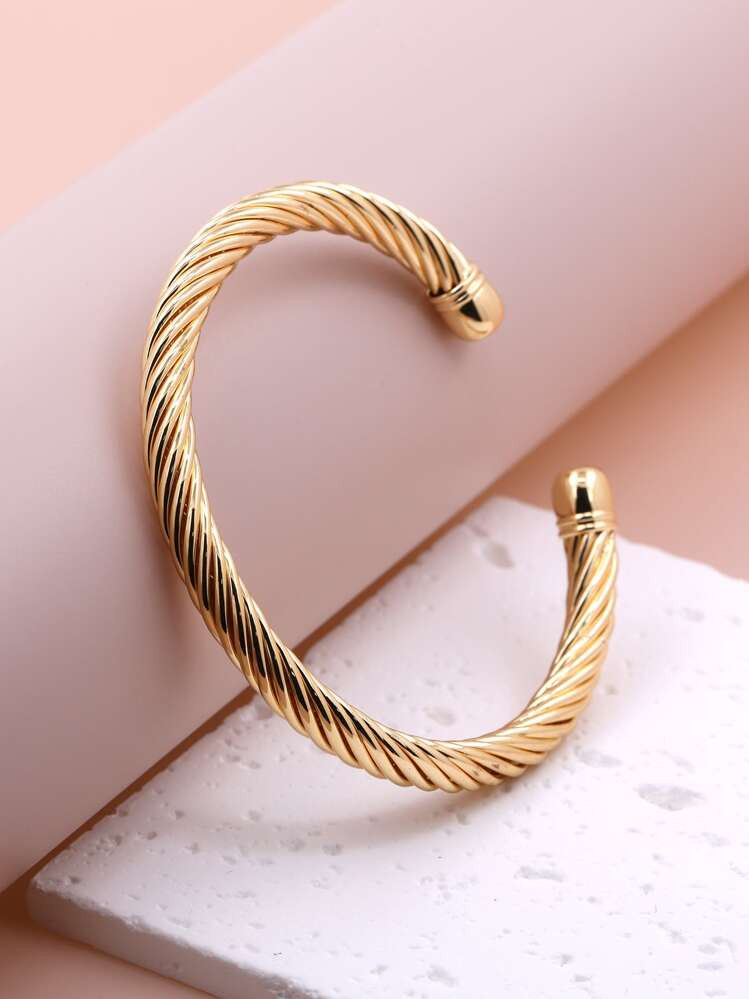 Gold Color Bracelet Chain For Women Classic Rust Proof Fashion New Design Bohemian Simple Steel Wire Rope Bangle Gift | SHEIN
