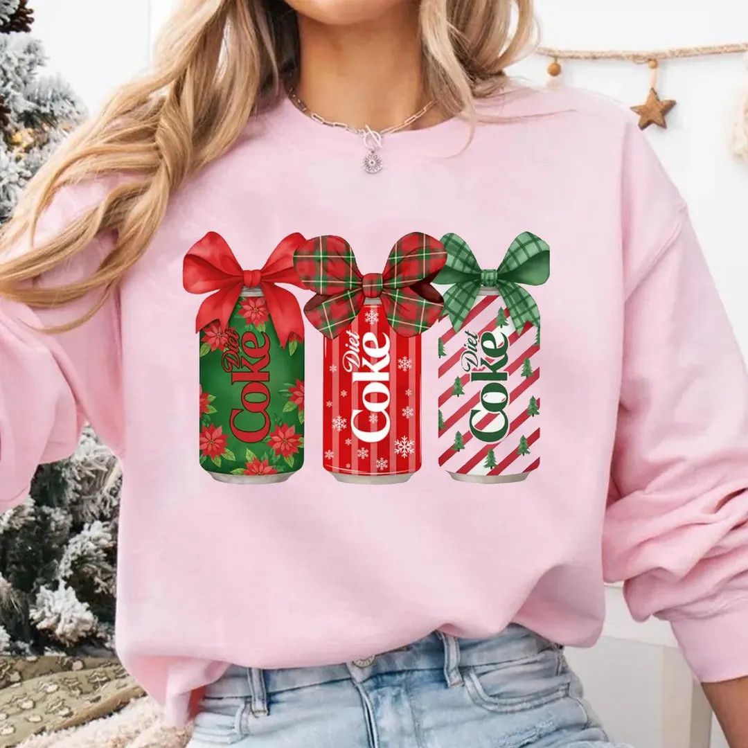 Preppy Christmas Soda Sweatshirt, Christmas Energy Drink Can, Funny Soda Lover, Coquette Girly So... | Etsy (US)