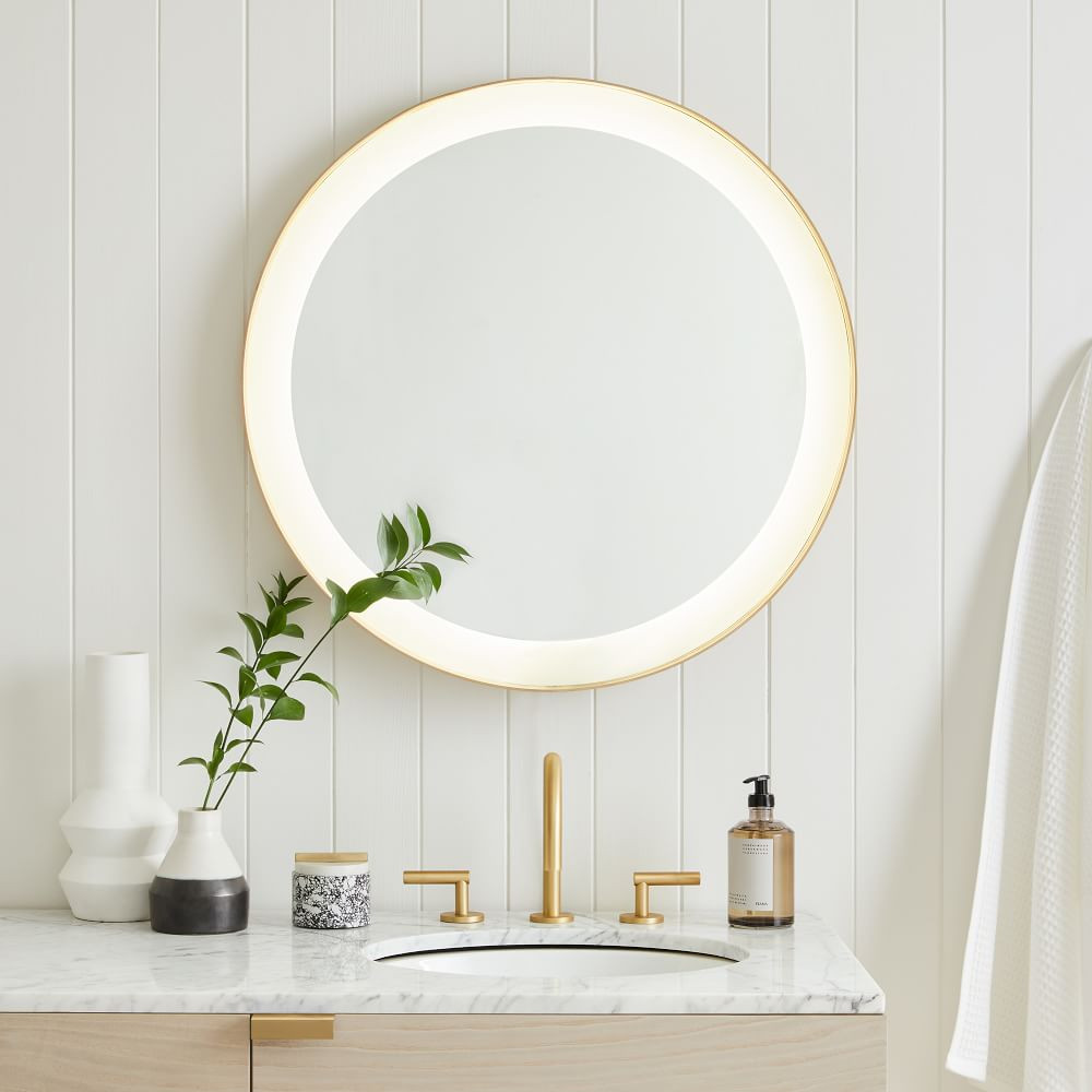 Curved Light Up Vanity Mirror - 28&amp;quot; | West Elm (US)