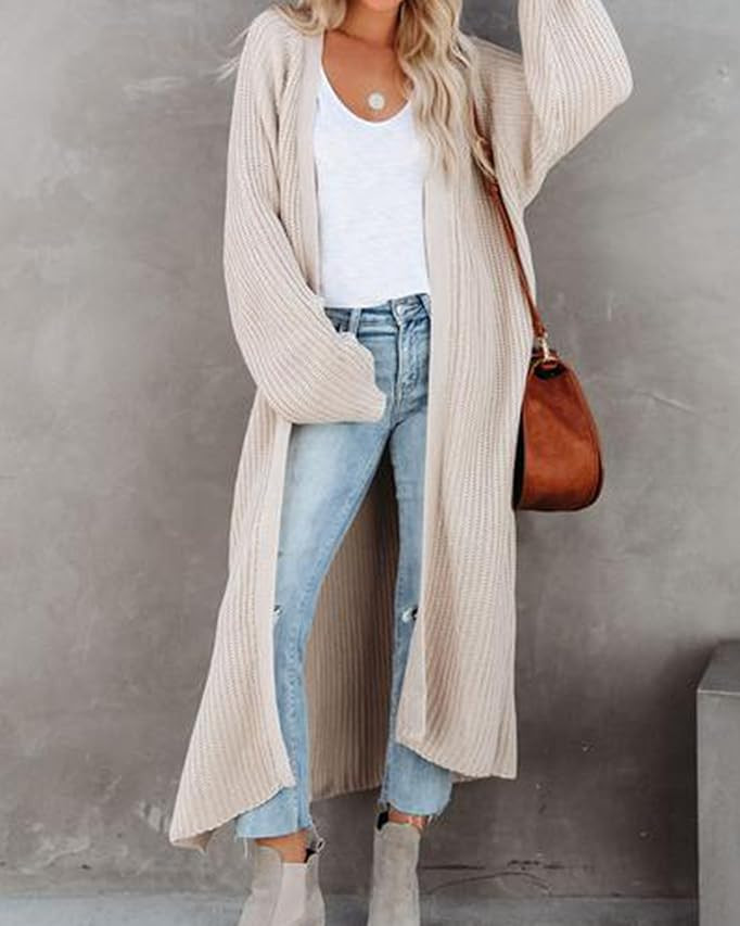 Amazon Essentials Women's Oversized Open Front Knee Length Sweater Coat | Amazon (US)