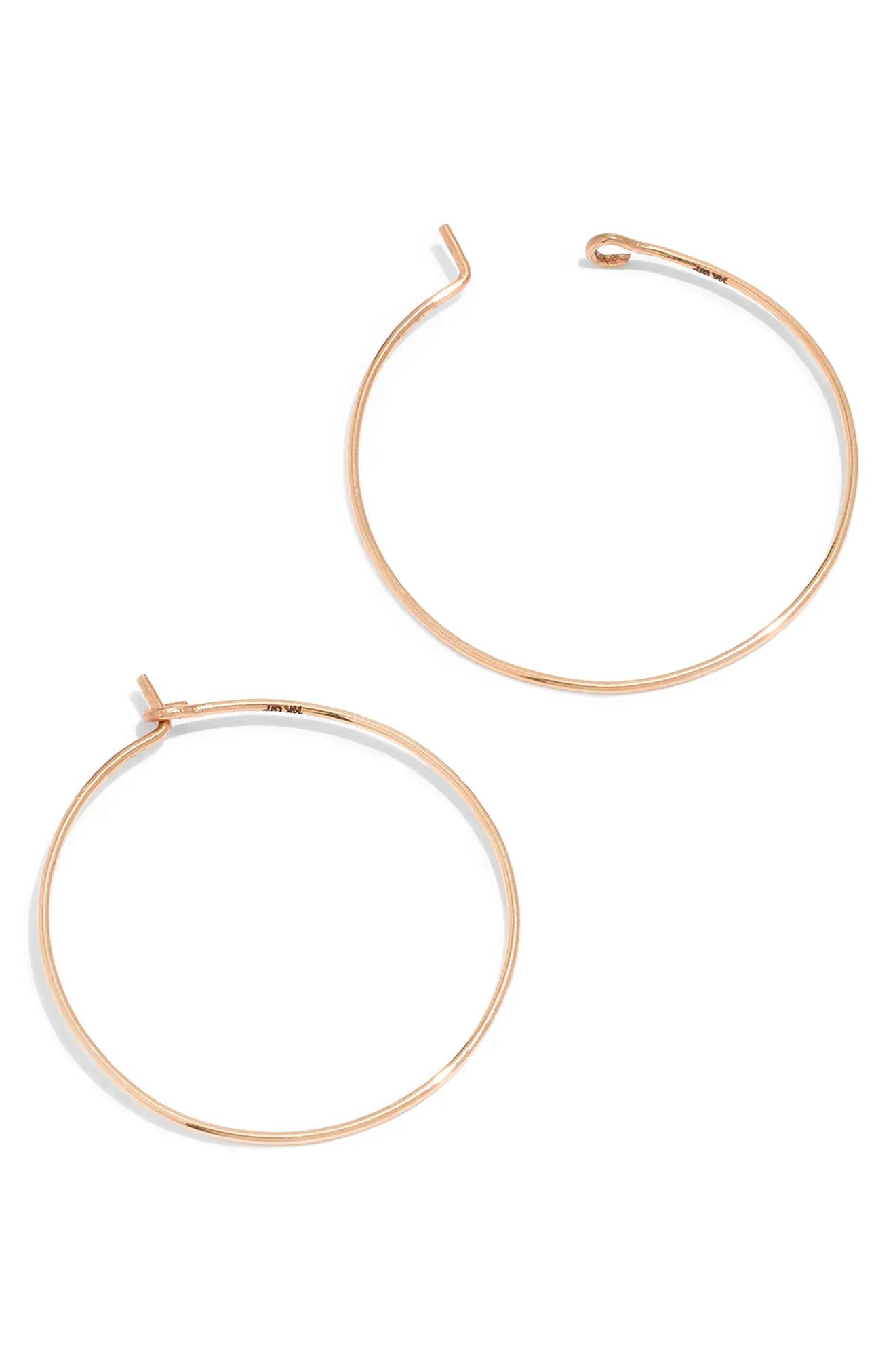 Women's Madewell Gold-Filled Hoop Earrings | Nordstrom