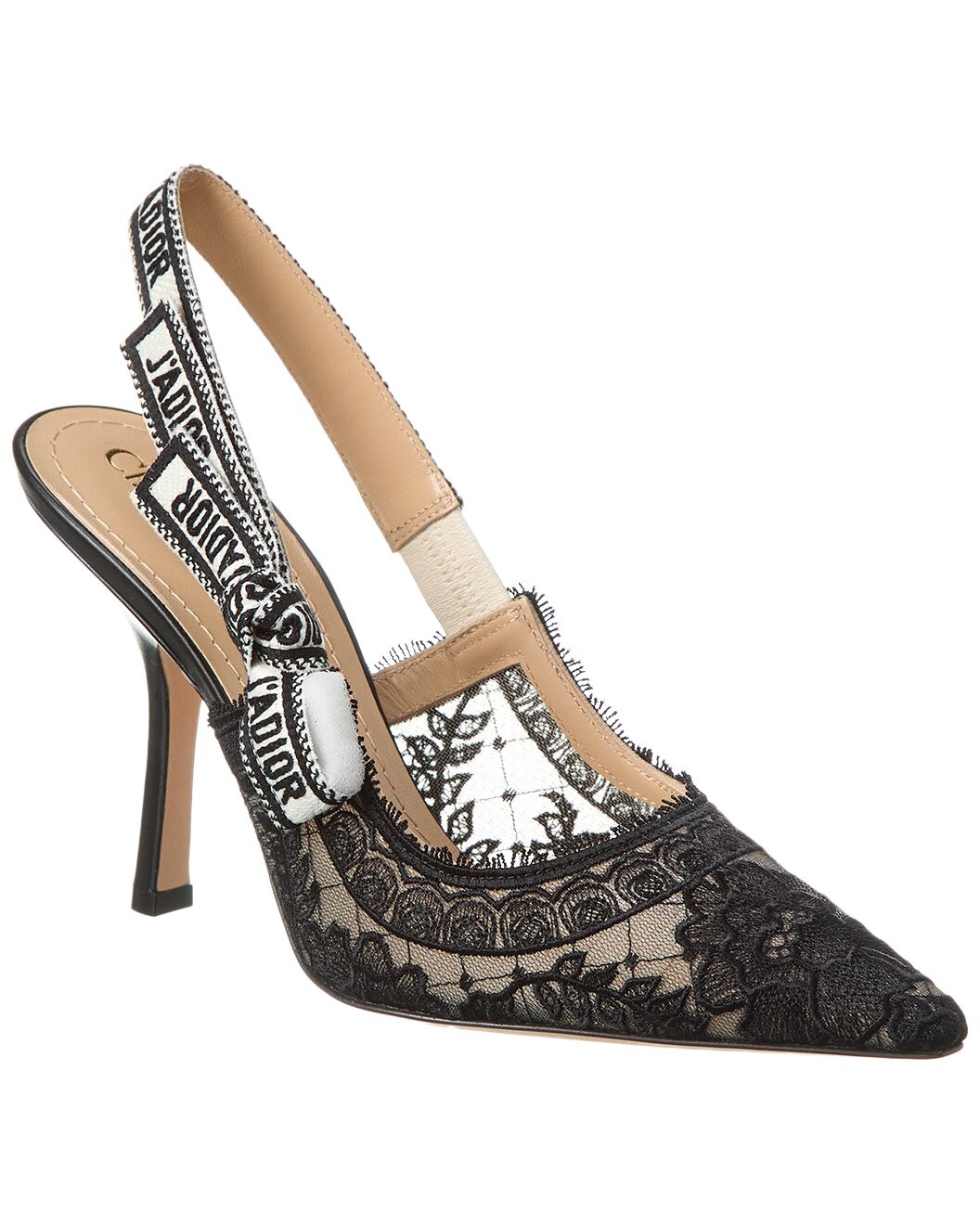 J'Adior Lace & Leather Slingback Pump | Gilt & Gilt City