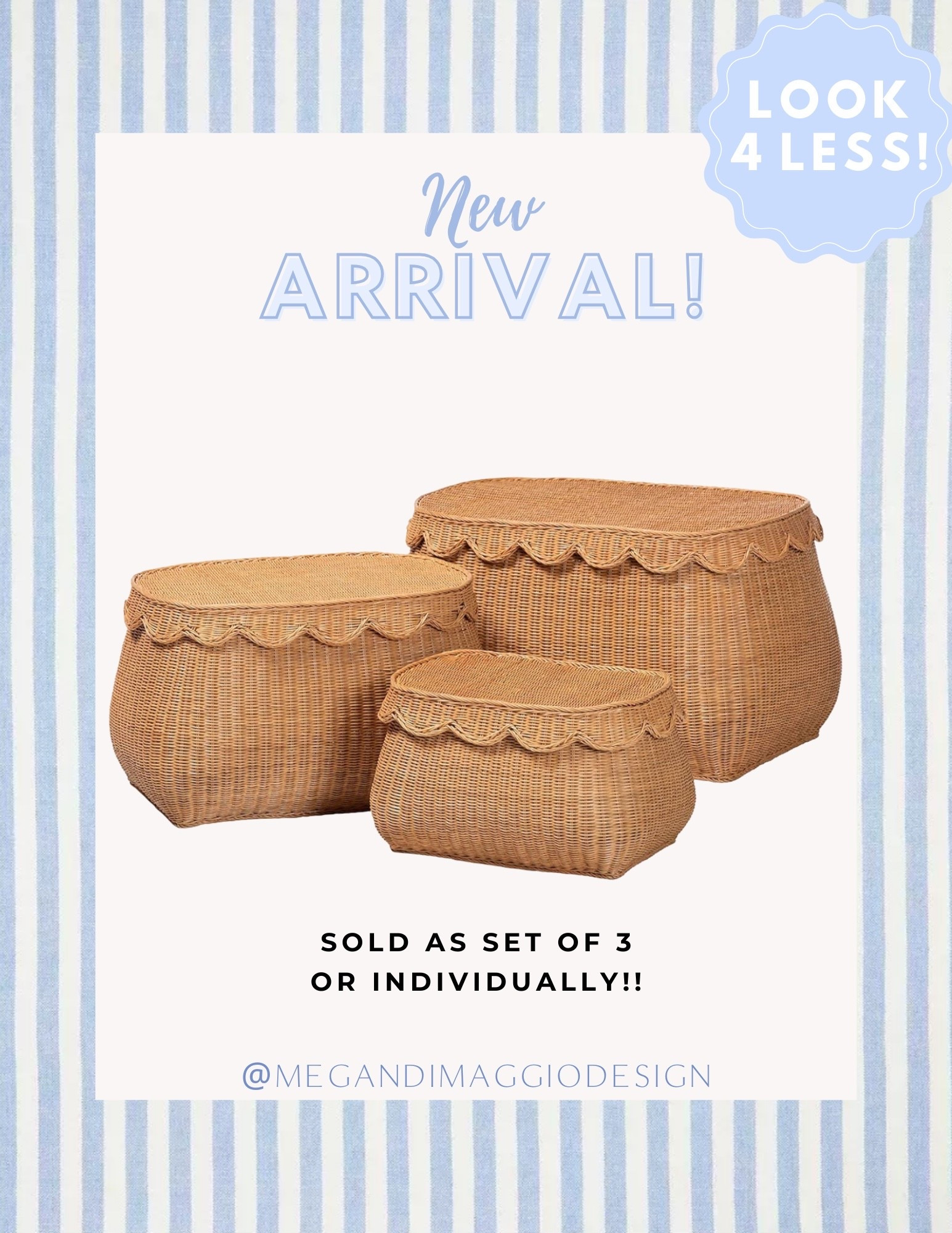 🚨High sellout risk!!🚨 New LARGE SIZED Serena & Lily scalloped wicker basket look for less!! This is not the baby version, these are comparable to S&L basket sizes!! Sold as a set of 3 or individually!! Already going fast!!

#LTKSaleAlert #LTKKids #LTKHome