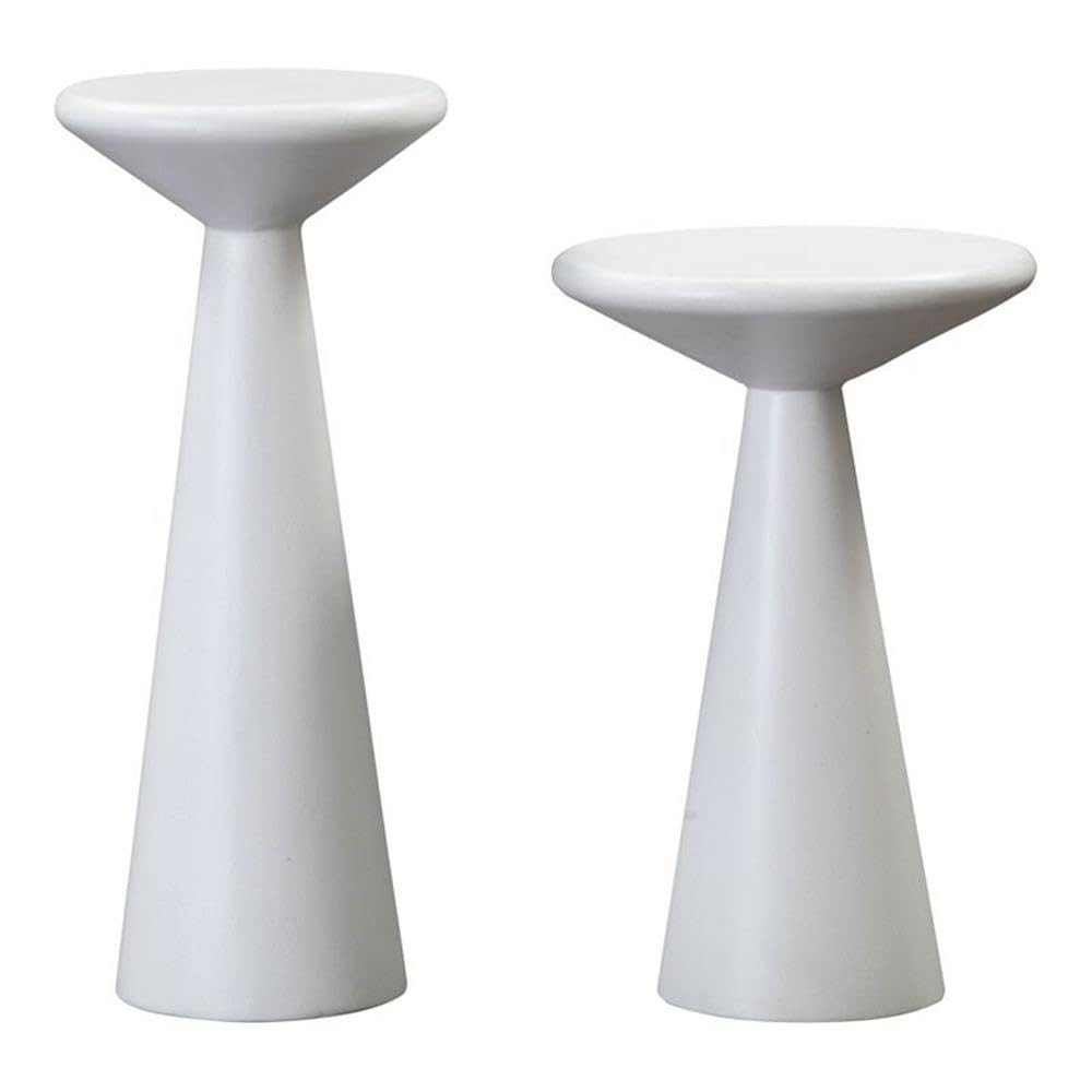 Tov Furniture Gianna White Round Concrete Living Room Accent Table Set of 2 | Amazon (US)