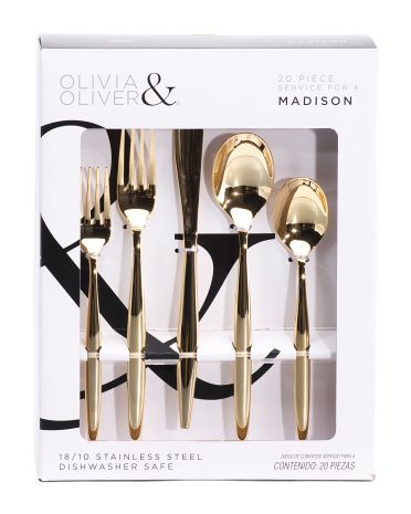 20pc Stainless Steel Madison Flatware Set | Kitchen & Dining Room | Marshalls | Marshalls