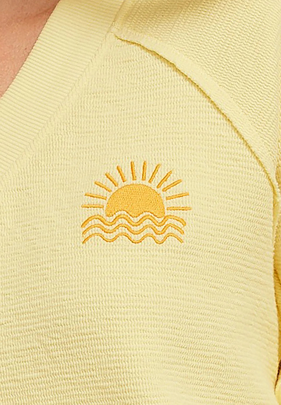 Here Comes The Sun Textured V Neck Sweatshirt | Maurices