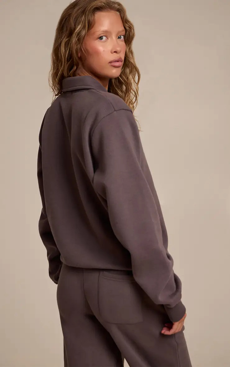 Hoodies & Sweatshirts | Grey Prettylittlething Polo Sweatshirt | PrettyLittleThing | PrettyLittleThing UK