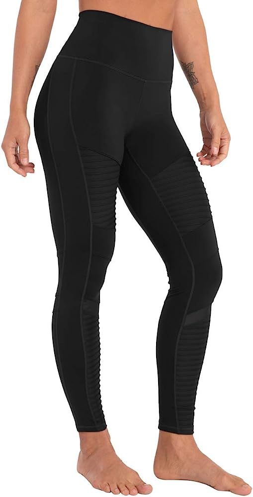 Women's High Waist Moto Leggings Workout Training Legging Stretch 7/8 Skinny Yoga Pants | Amazon (US)