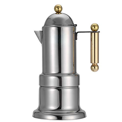 Stainless Steel 4 Cups Stovetop Coffee Maker Durable Espresso Pot Silver Moka Pot with Safety Valve | Amazon (US)