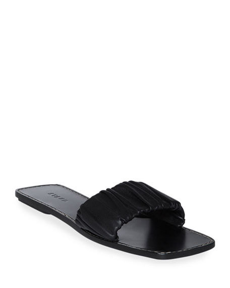 Staud Nina Flat Ruched Slide Sandal | Neiman Marcus
