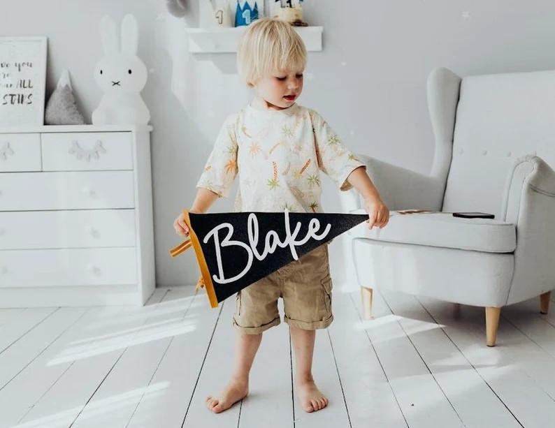 Custom Name Flag, Gifts for Kids and Baby, Felt Pennant Banner, Custom Flag, Custom Pennant, Name... | Etsy (US)