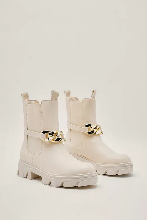 Chunky Chain Long Chelsea Boots | NastyGal (UK, IE)