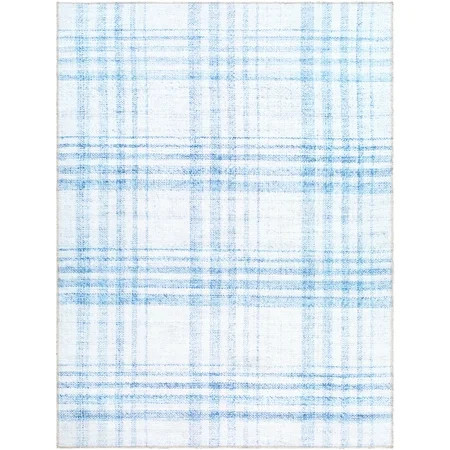 My Texas House Sutton Blue Plaid Indoor Washable 8' x 10' Area Rug | Walmart (US)